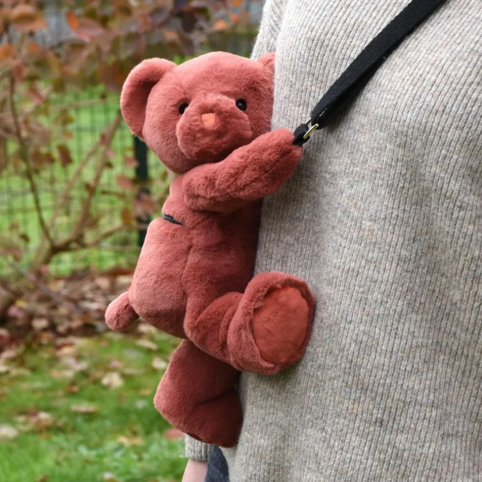 Sac bandoulière Doudou Ours terracotta (30 cm)