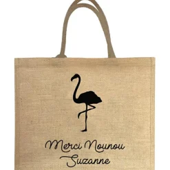 Sac cabas Nounou Flamant (personnalisable)