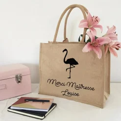 Sac cabas Nounou Flamant (personnalisable)