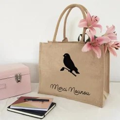 Sac cabas Nounou Oiseau (personnalisable)