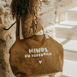 Sac cabas XL velours Minus en vadrouille
