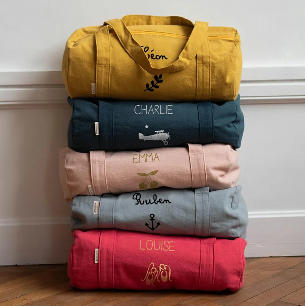 Sac de voyage enfant bleu pétrole (personnalisable)