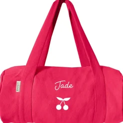 Sac de voyage enfant rose grenadine (personnalisable)