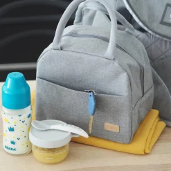 Sac repas isotherme gris chiné