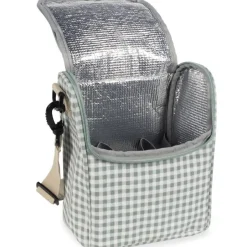 Sac repas isotherme I Love Vichy vert