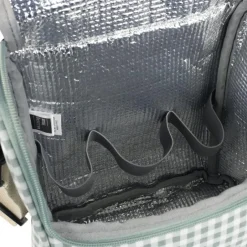 Sac repas isotherme I Love Vichy vert