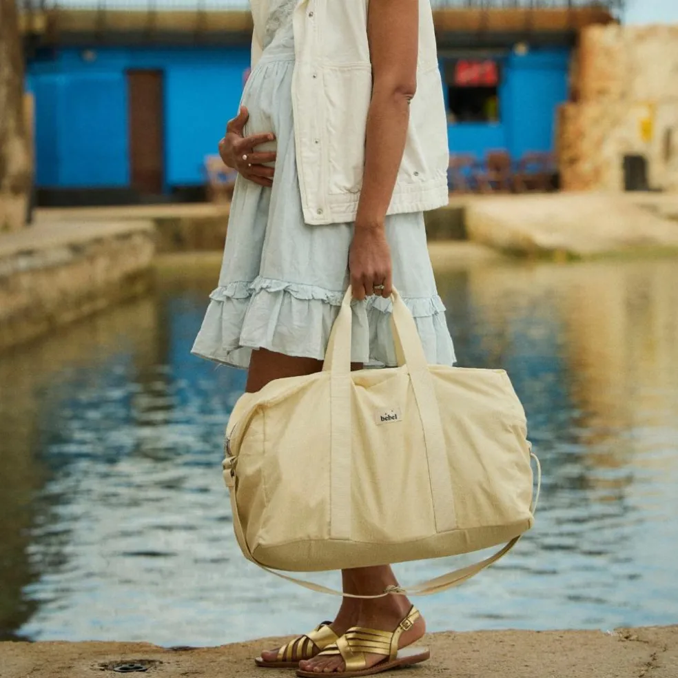 Sac week-end Sorbet citron en coton irisé