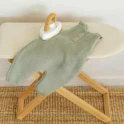 Salopette en maille Vert Olive (1-3 mois)