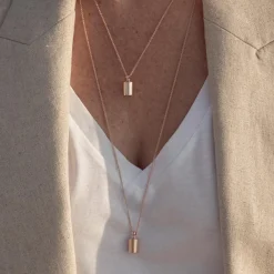 Sautoir personnalisable plaqué or rose