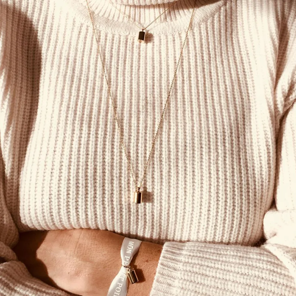 Sautoir personnalisable plaqué or jaune