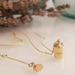 Sautoir personnalisable plaqué or jaune