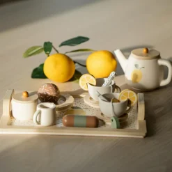 Service à thé citron en bois