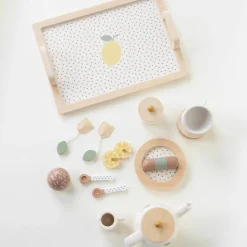 Service à thé citron en bois