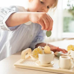 Service à thé citron en bois