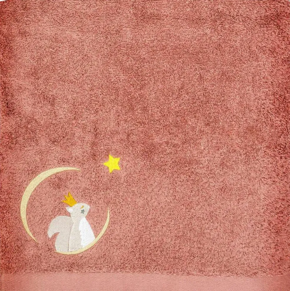 Serviette de bain brique écureuil personnalisable (70 x 140 cm)