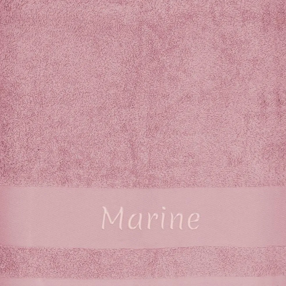 Serviette de bain cygne vieux rose personnalisable (100 x 100 cm)