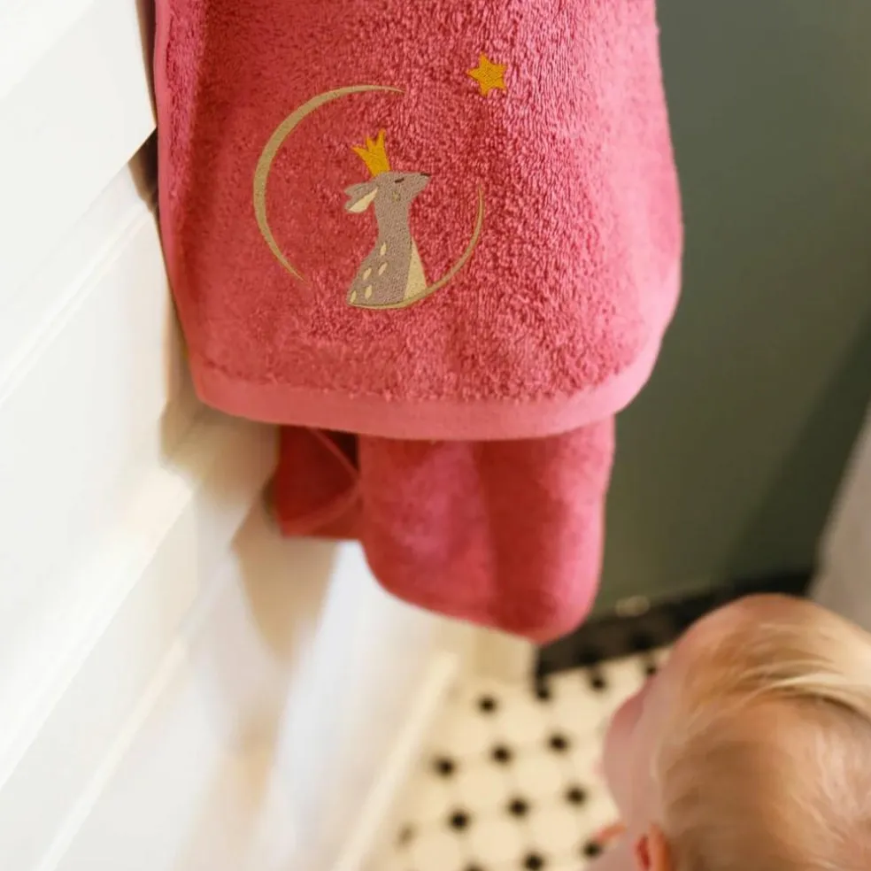 Serviette de bain Faon Fraise personnalisable (70 x 140 cm)