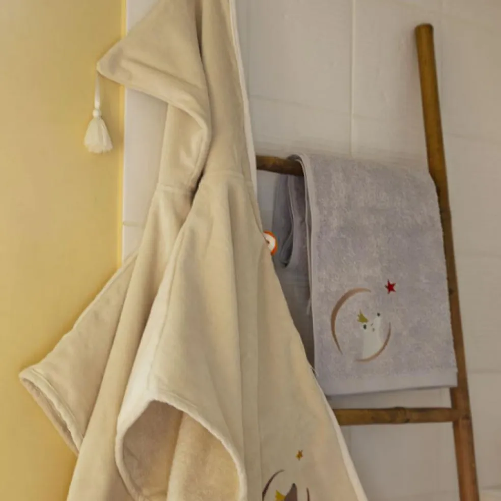 Serviette de bain grise ours personnalisable (50 x 100 cm)