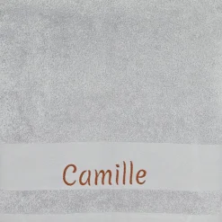 Serviette de bain grise ours personnalisable (70 x 140 cm)