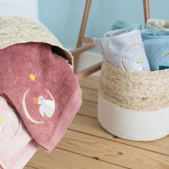 Serviette de bain grise ours personnalisable (70 x 140 cm)