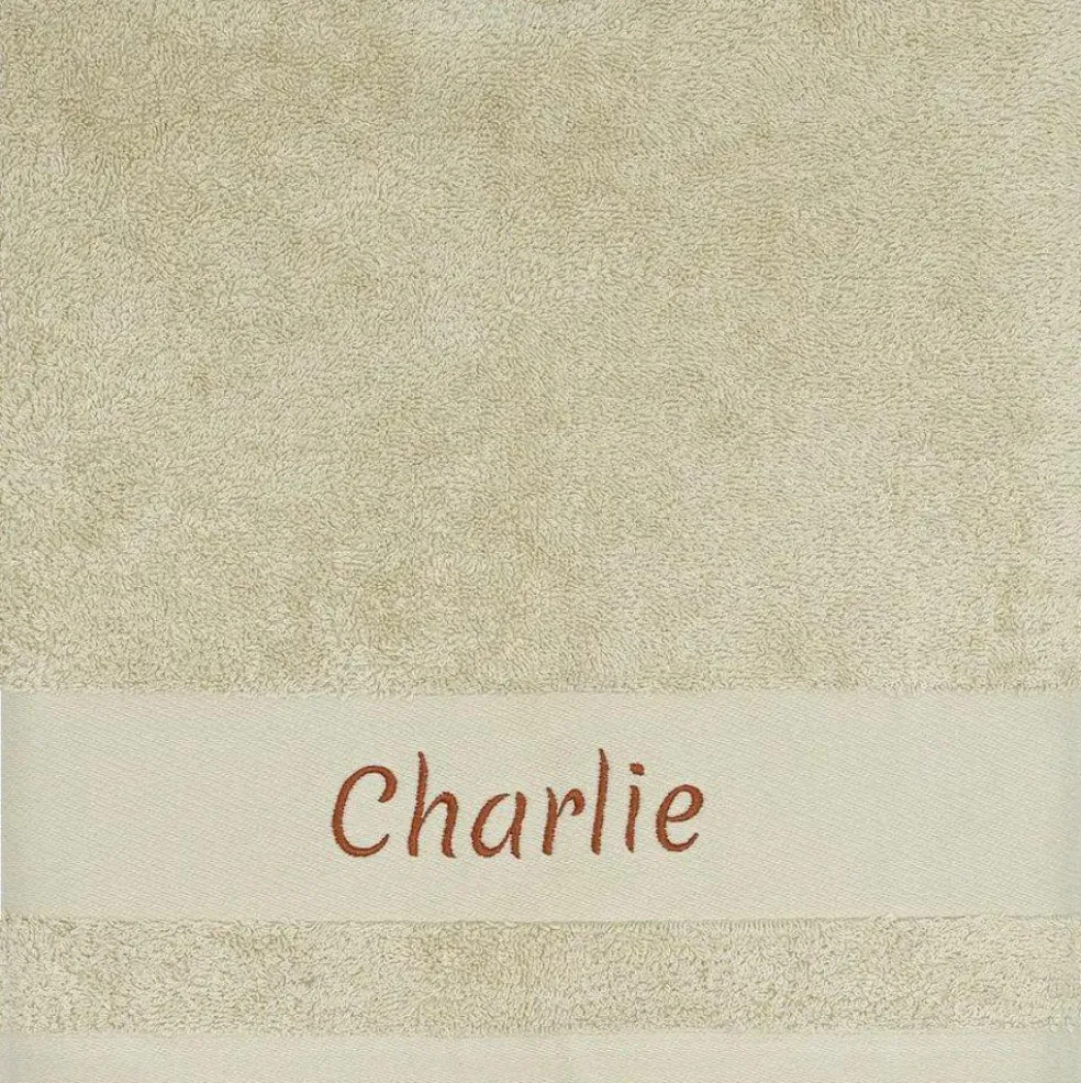 Serviette de bain jaune pâle Daim personnalisable (50 x 100 cm)