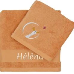 Serviette de bain oie sauvage pêche personnalisable (70 x 140 cm)
