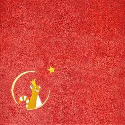 Serviette de bain panda roux terracotta personnalisable (70 x 140 cm)