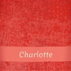 Serviette de bain panda roux terracotta personnalisable (70 x 140 cm)