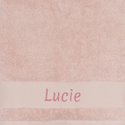 Serviette de bain rose lapin personnalisable (70 x 140 cm)