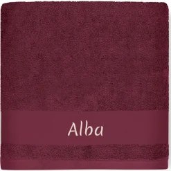 Serviette de bain souris framboise personnalisable (70 x 140 cm)