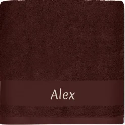 Serviette de bain tigre chocolat personnalisable (70 x 140 cm)
