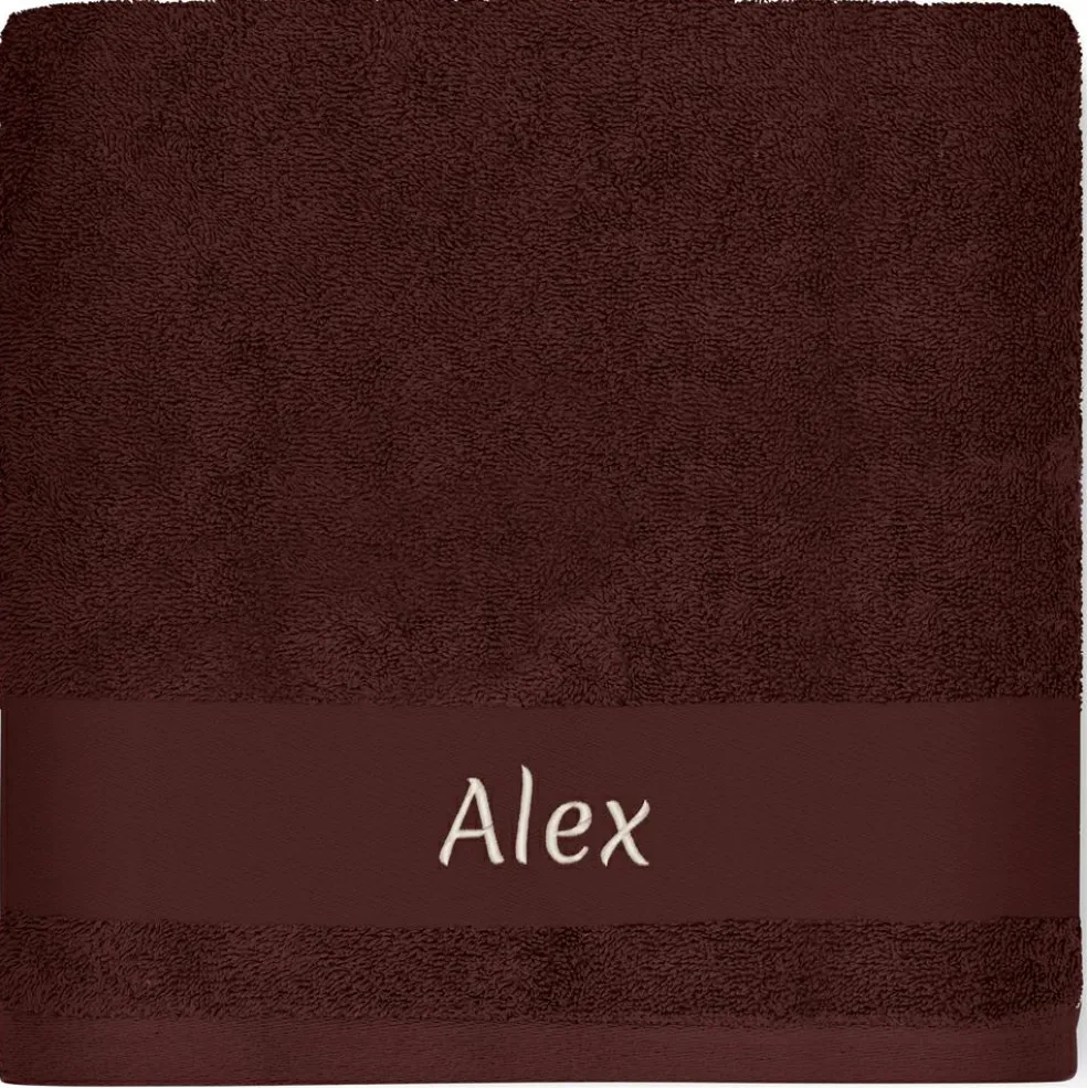 Serviette de bain tigre chocolat personnalisable (70 x 140 cm)