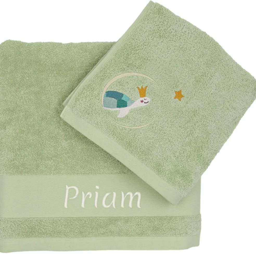 Serviette de bain tortue menthalo personnalisable (70 x 140 cm)