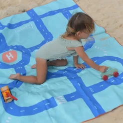 Serviette de plage 2 en 1 Circuit Bleu (180 x 180 cm)