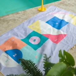 Serviette de plage 2 en 1 Marelle (180 x 100 cm)