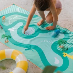 Serviette de plage 2 en 1 Safari (140 x 70 cm)