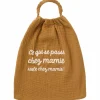 Serviette élastique chez mamie en gaze de coton havane