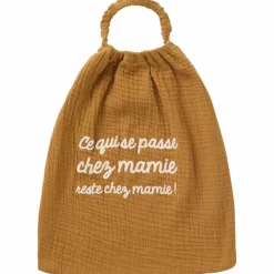 Serviette élastique chez mamie en gaze de coton havane