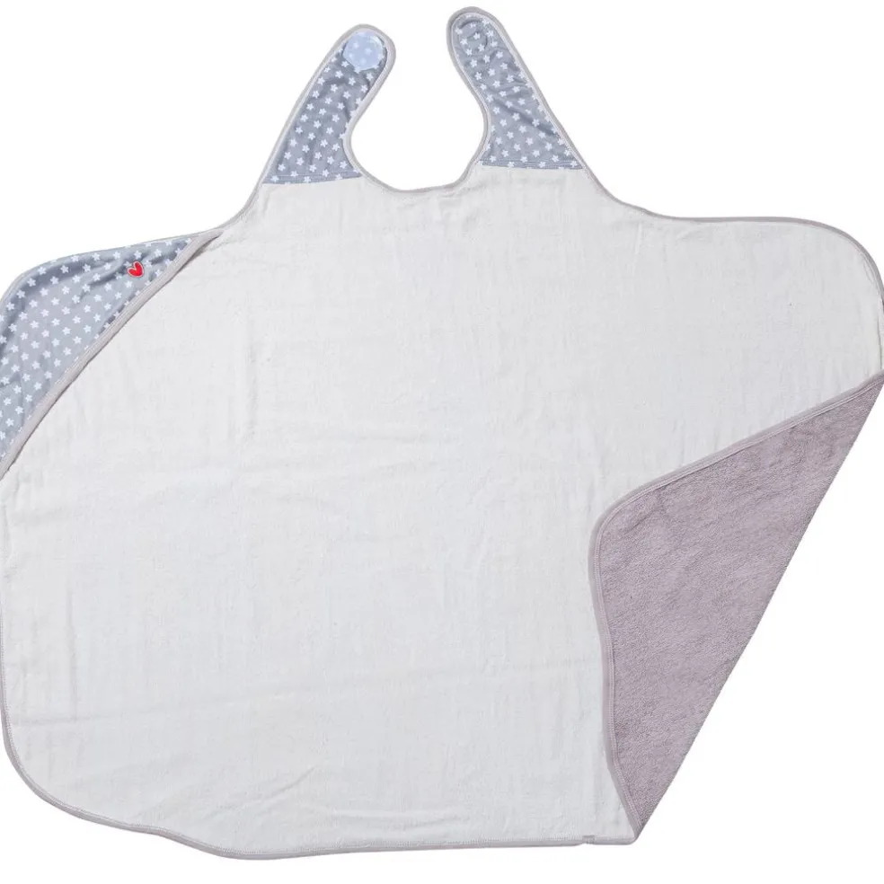 Serviette tablier de bain papillon grise Etoile (108 x 107 cm)