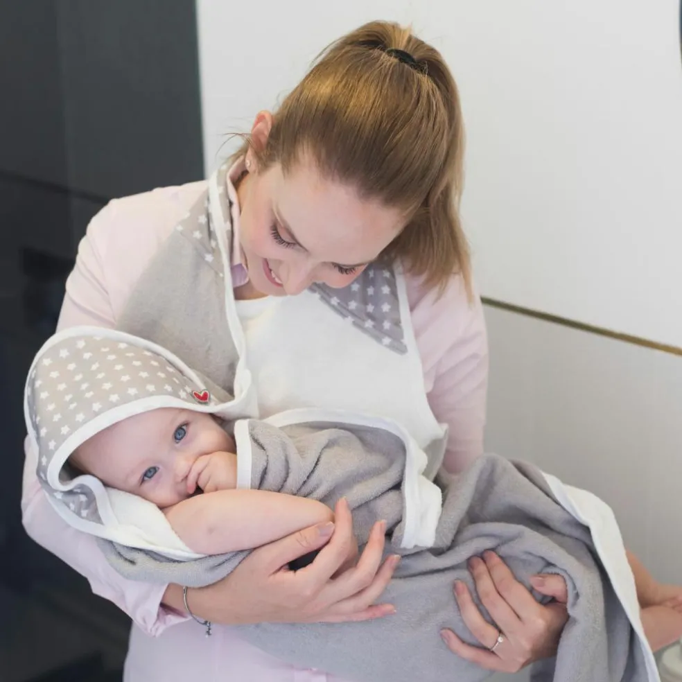 Serviette tablier de bain papillon grise Etoile (108 x 107 cm)