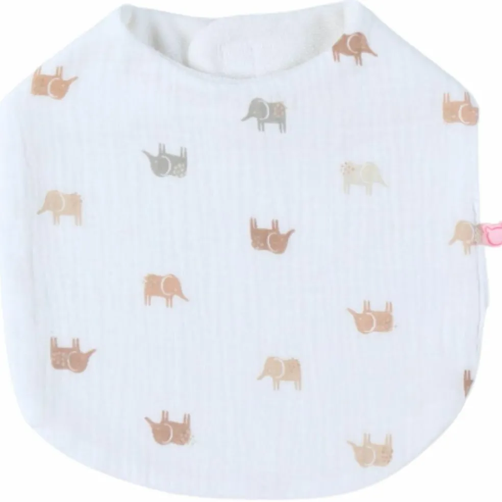 Set 3 bavoirs mousseline Elephants