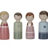 Set 4 poupées en bois Famille Rosa pour maison de poupée
