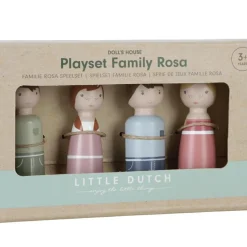 Set 4 poupées en bois Famille Rosa pour maison de poupée