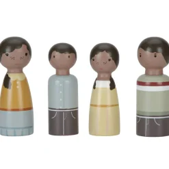 Set 4 poupées en bois Famille Evi pour maison de poupée