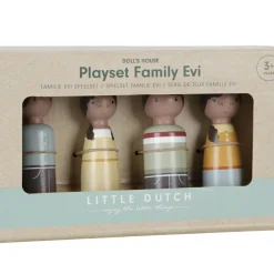 Set 4 poupées en bois Famille Evi pour maison de poupée