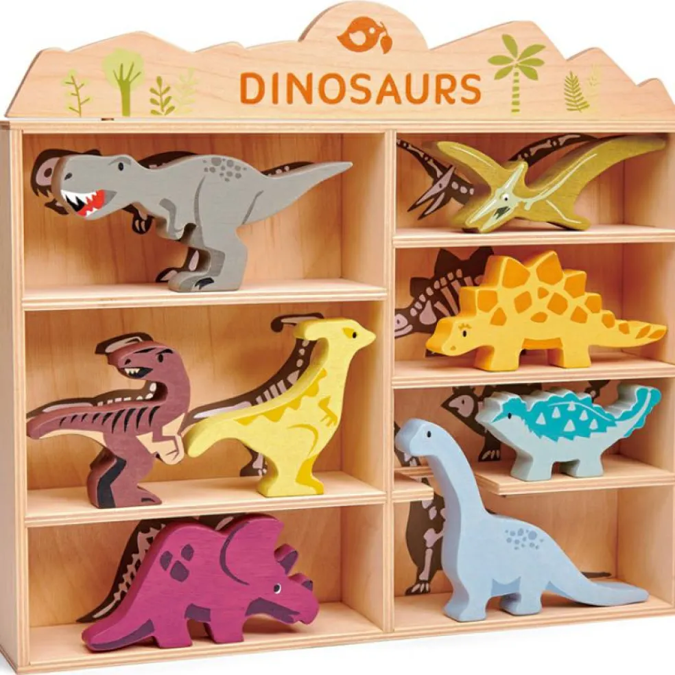 Set animaux en bois Dinosaures