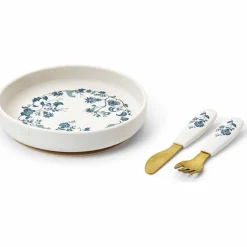 Set assiette et cuillère en silicone Garden Leo Toile