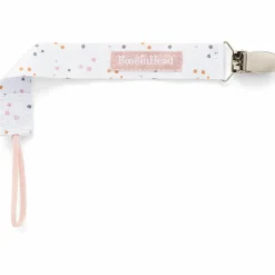 Set attache-sucette peluche lapin et attache-sucette rose clair