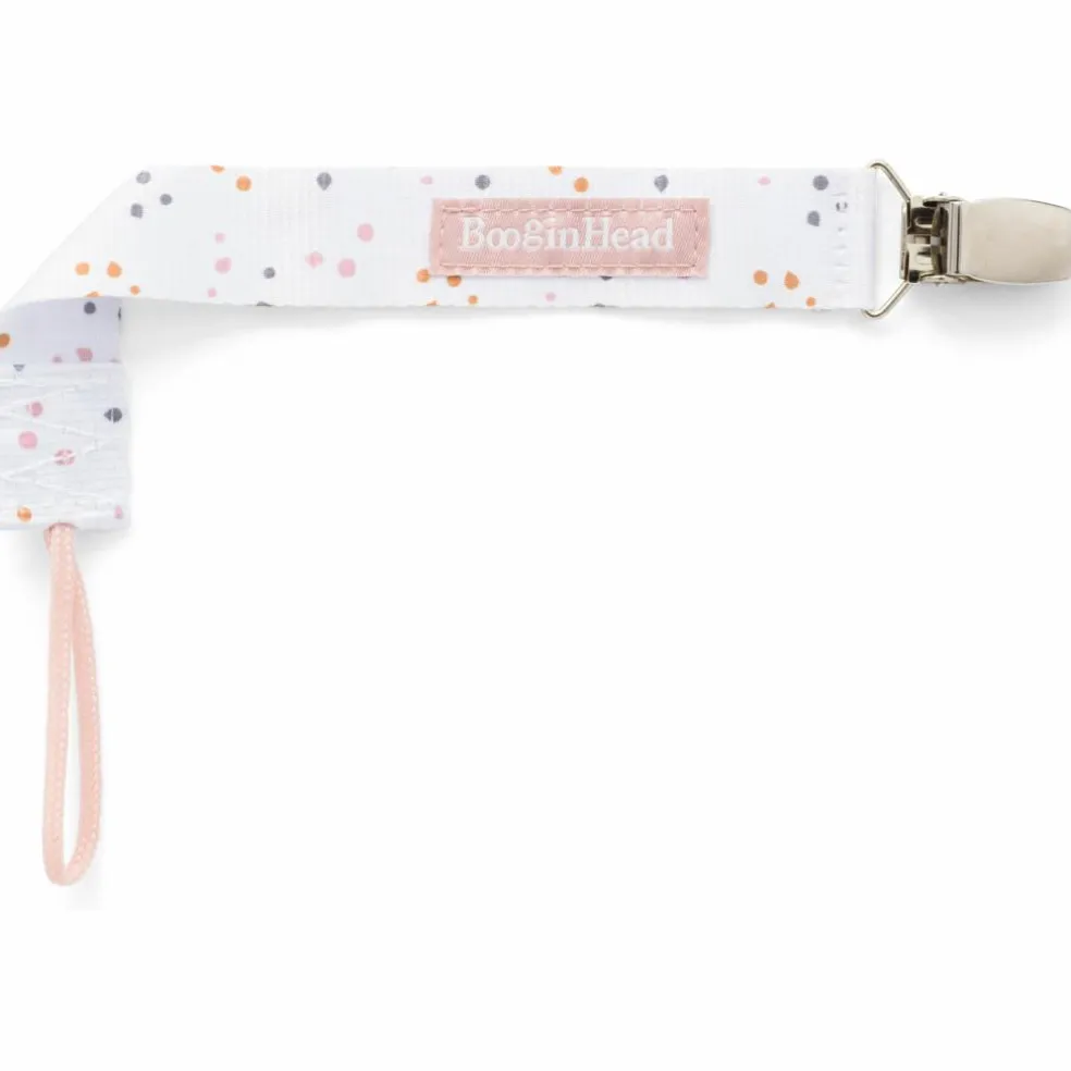 Set attache-sucette peluche lapin et attache-sucette rose clair