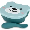 Set bol à ventouse et cuillère en silicone Ourson Bleu